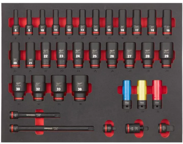 Milwaukee Slagtoppesæt I skum 1/2 l 34 dele